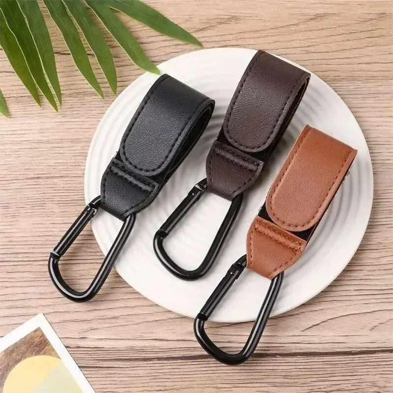 Travel Accessories Baby - 1/2/4 ชิ้น ตะขอแขวนรถเข็นเด็กหนัง PU ปรับได้ ตะขอแขวนกระเป๋าผ้าอ้อม
