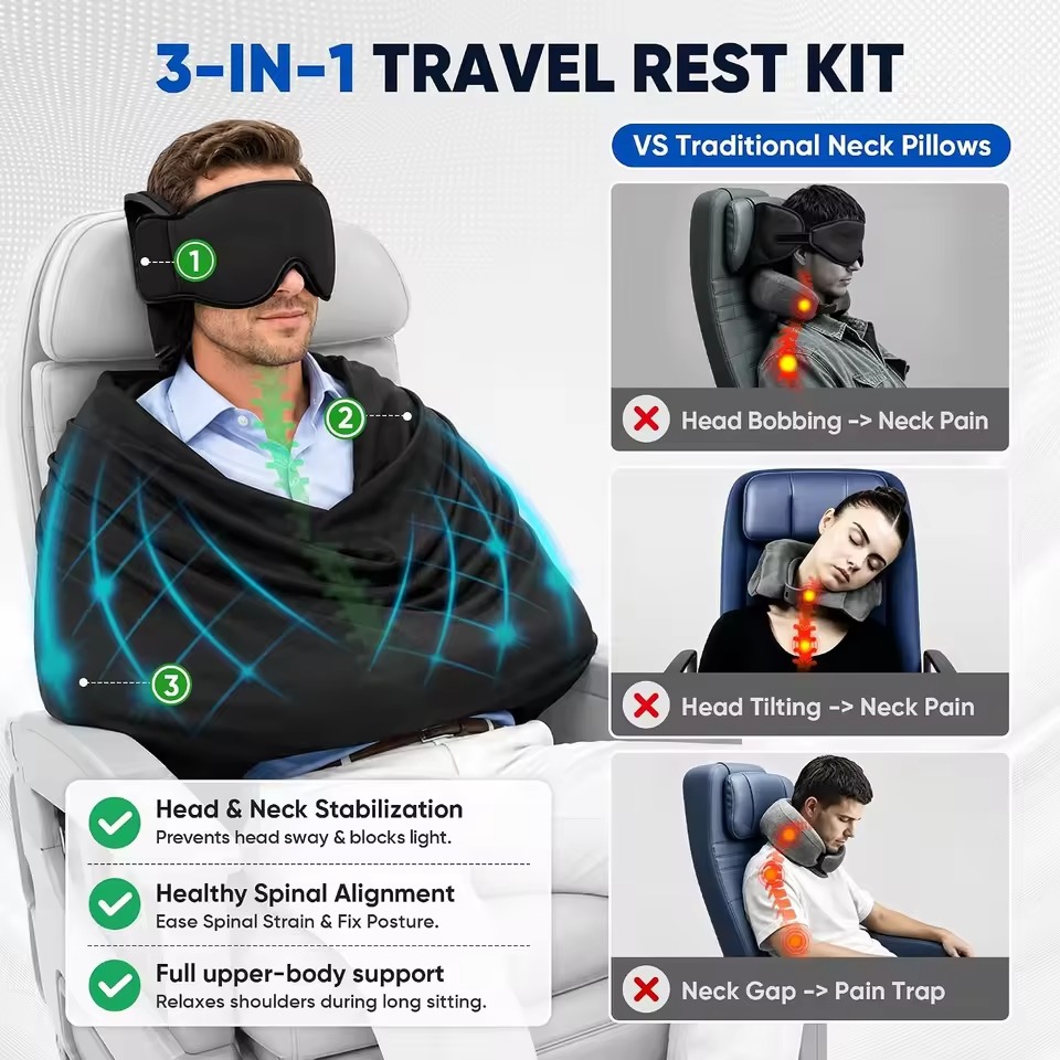 ที่รองนอนในรถยนต์แบบ 3-in-1 พร - Travel Accessories Long Flight บทวิจารณ์และราคา