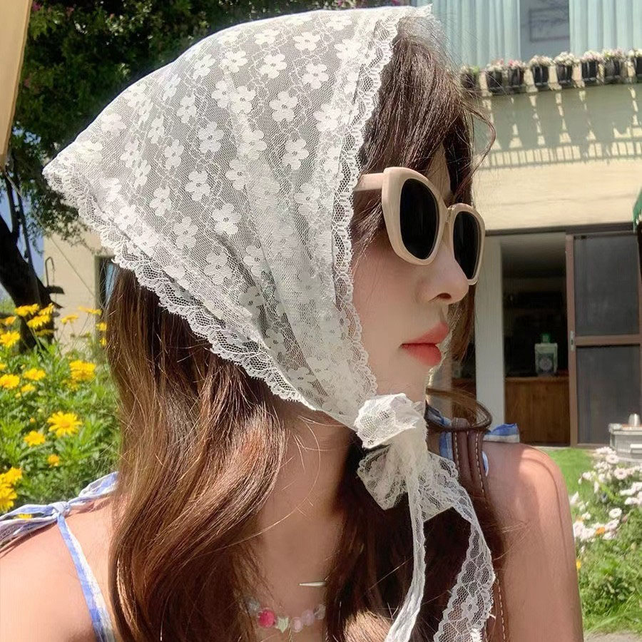 1 ชิ้น ผ้าพันคอผ้าลูกไม้สามเหล - Travel Accessories Aesthetic บทวิจารณ์และราคา